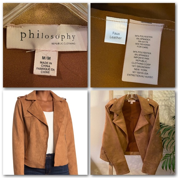 Philosophy Faux Suede Moto Jacket - Picture 5 of 7
